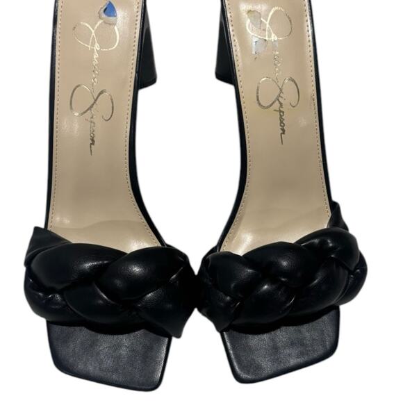 Jessica Simpson Sassia Slip On Square Toe Slide Black Braided sandals size 6.5 - Picture 4 of 9